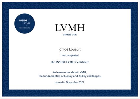 inside lvmh certificate.